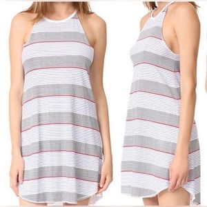 NWT Sundry Blue Gray Striped Tank Dress Lightweight Cotton/Spandex Size Large